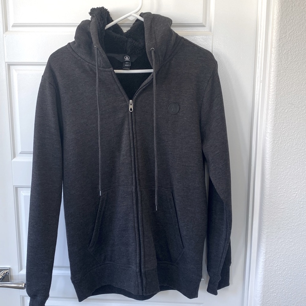 VOLCOM Men’s Sherpa Fleece lined zip-up hoodie